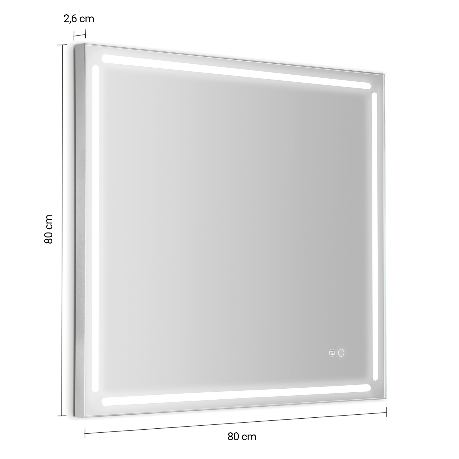 gedy-paul-miroir-salle-de-bain-80x80-cadre-bross image 2