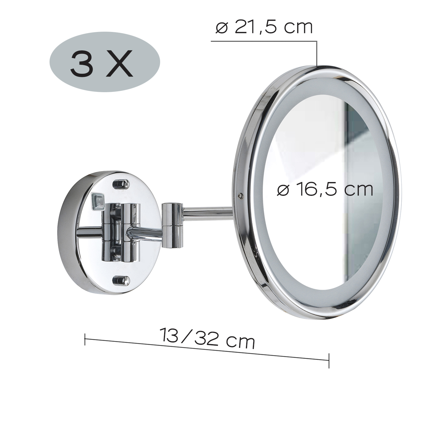 gedy-sarah-miroir-grossissant-chrome-salle-de-bain image 2
