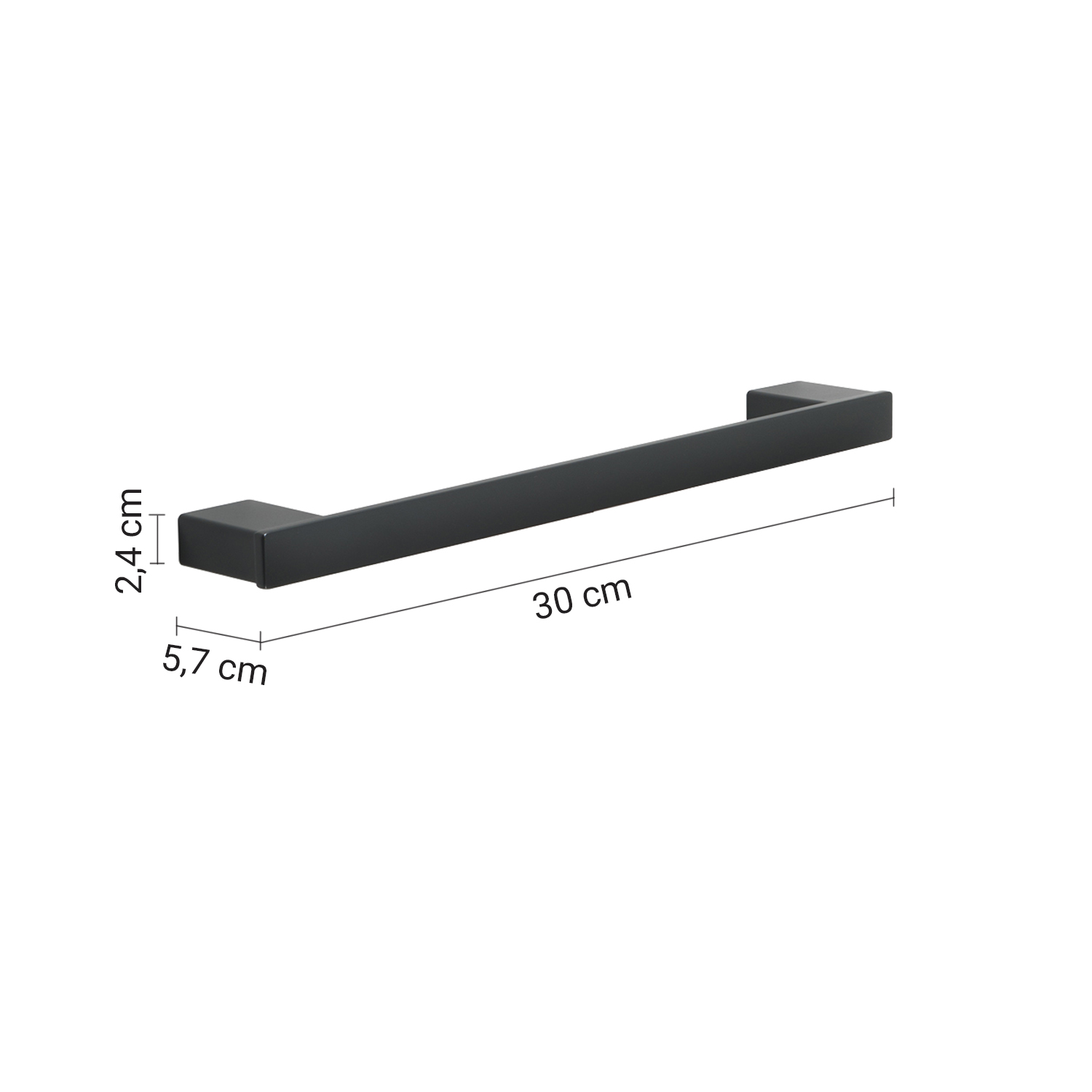 gedy-lounge-porte-serviettes-30-cm-noir-mat-fixer image 2