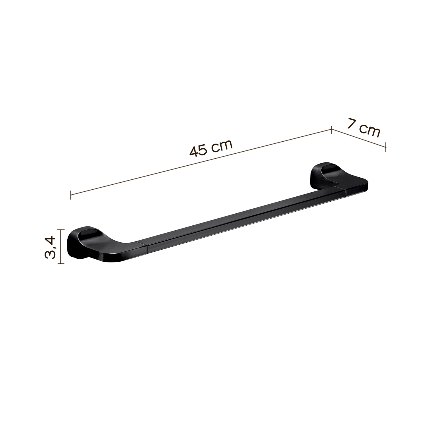 gedy-stelvio-porte-serviettes-45-cm-noir-mat image 2
