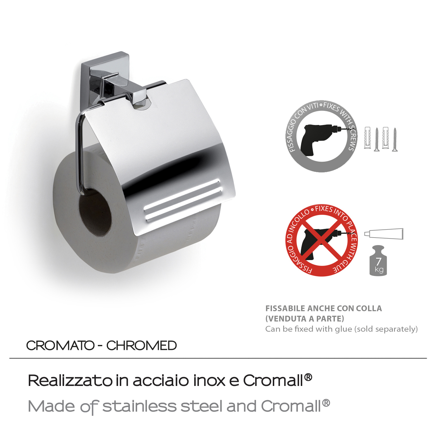 gedy-olimpo-porte-rouleau-avec-couvercle-chrome image 4