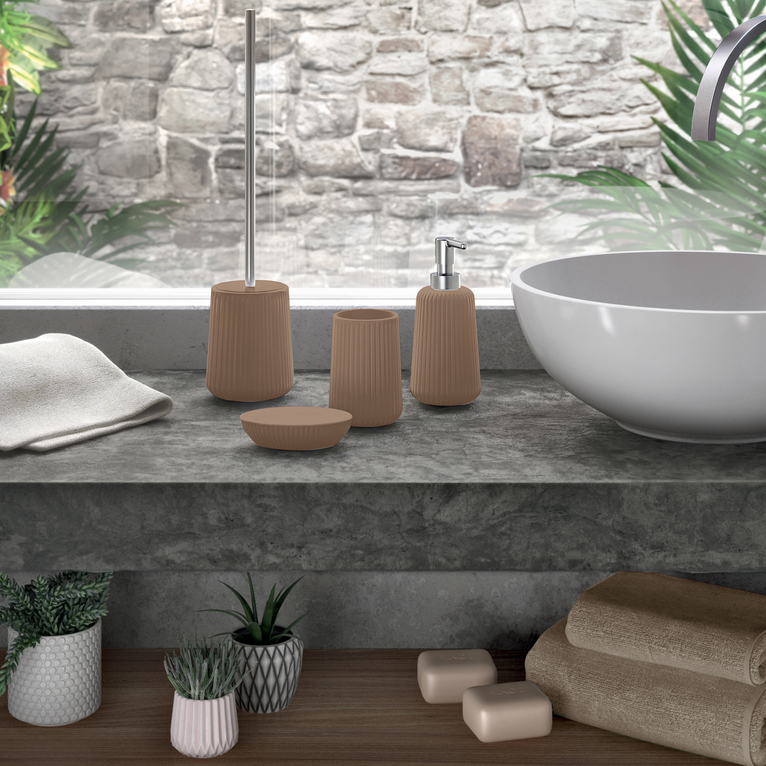 gedy-marika-porte-savon-gris-tourterelle-poser image 3