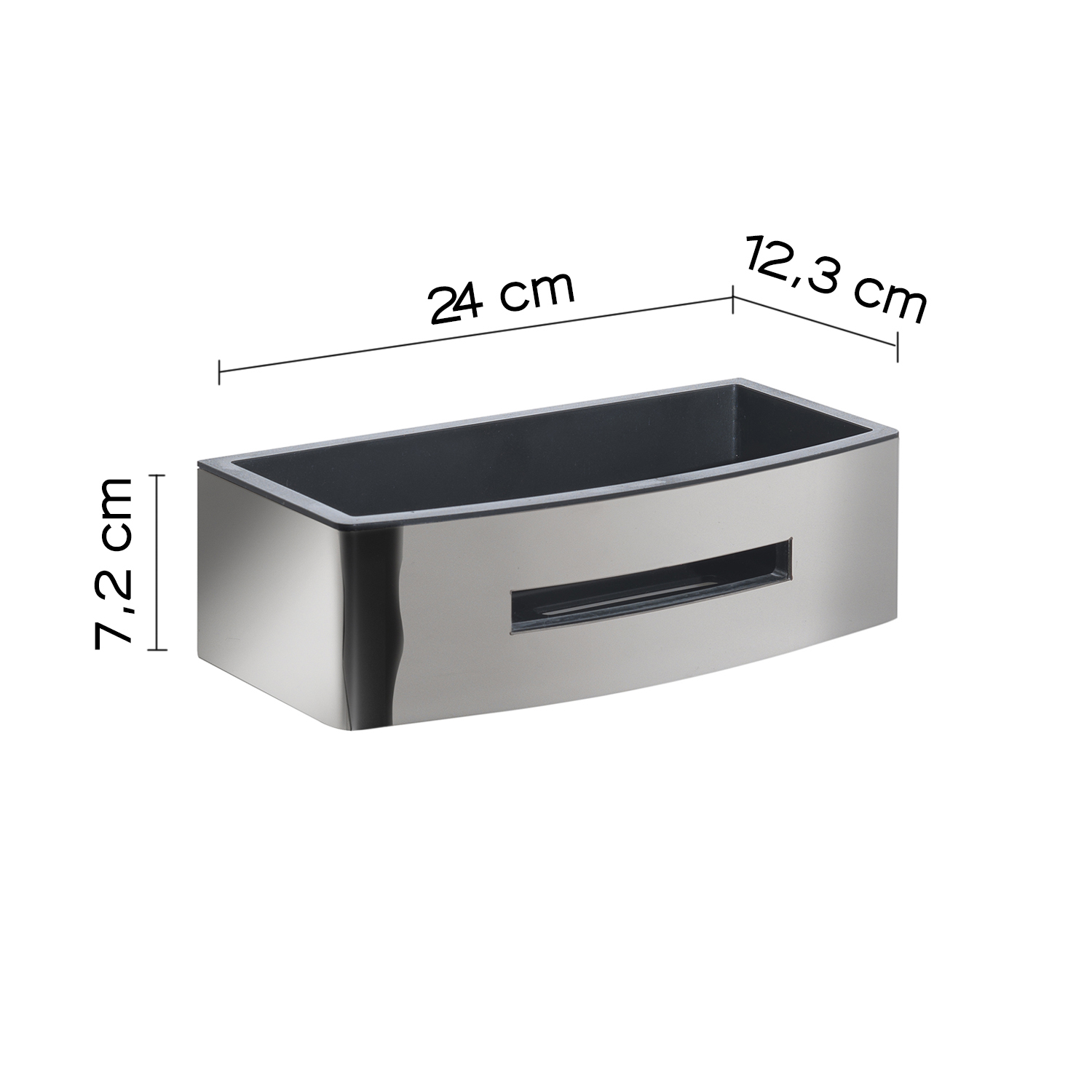 gedy-poseidon-porte-objet-douche-noir-poli image 2