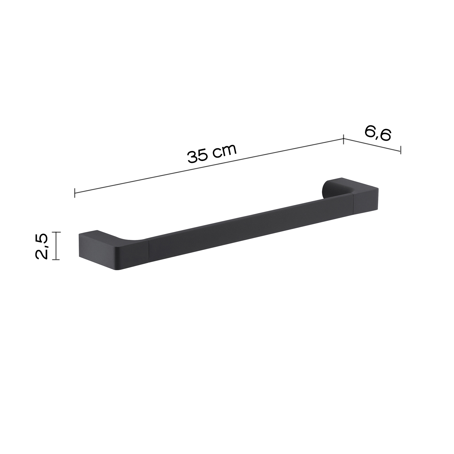 gedy-pirenei-porte-serviettes-35-cm-noir-mat-salle-de-bain image 2