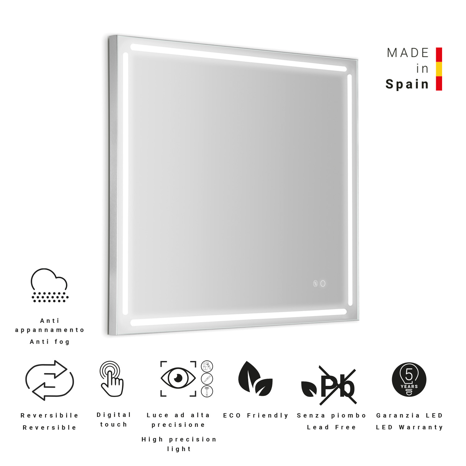 gedy-paul-miroir-salle-de-bain-80x80-cadre-bross image 3