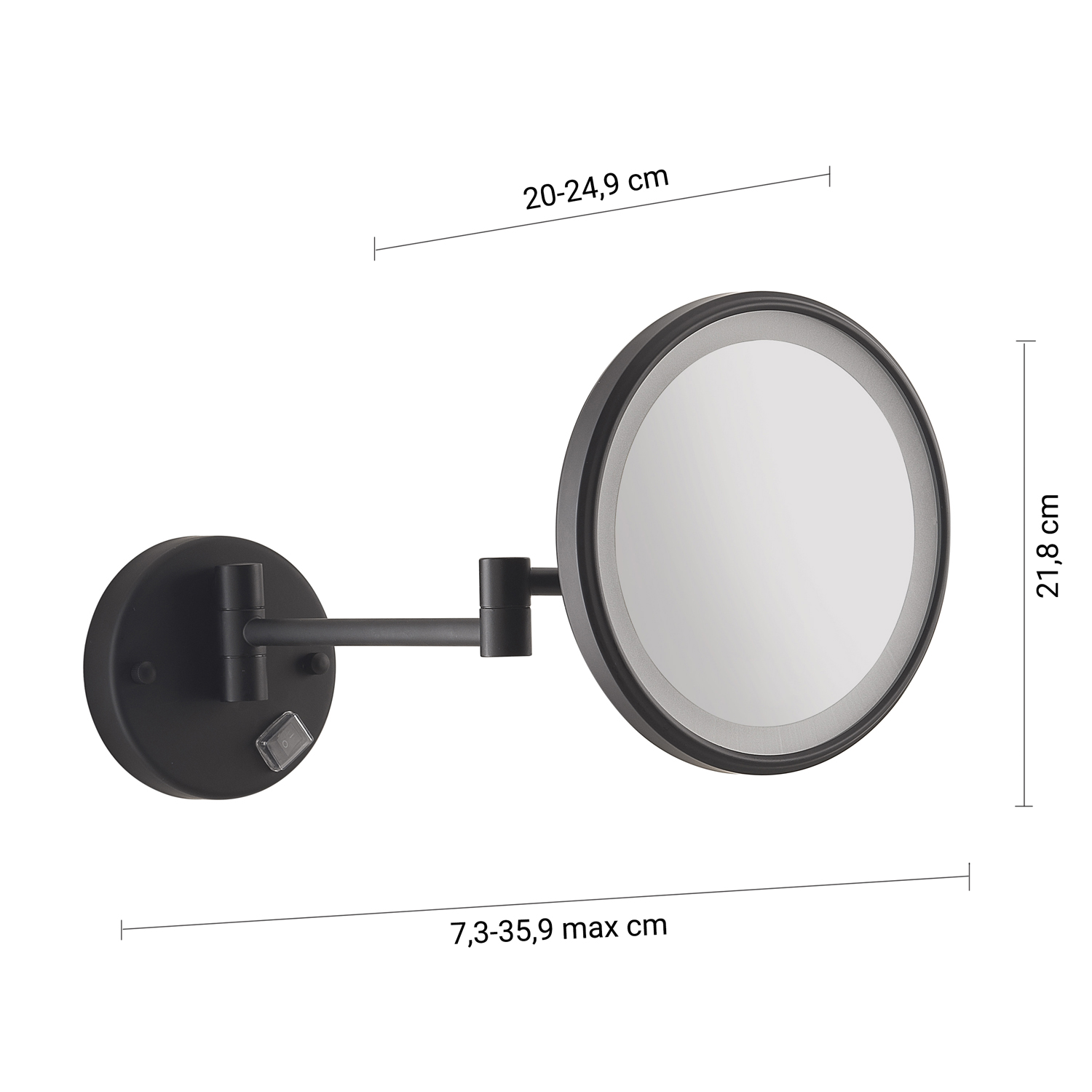 gedy-eva-miroir-grossissant-noir-mat-salle-de-bain image 2