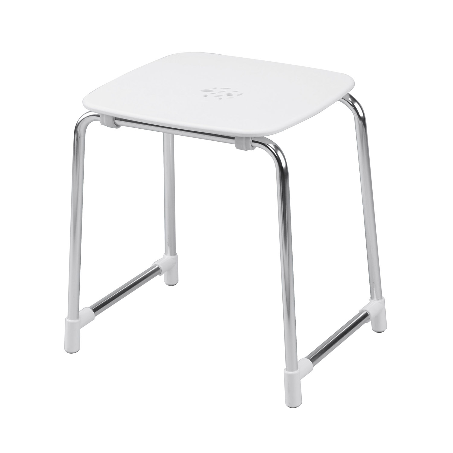 gedy-contract-prima-classe-tabouret-salle-de-bain-blanc-chrome image 1