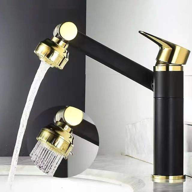 hudor-scamandre-090-robinet-lavabo-noir-et-or-t-te-modulable image 4