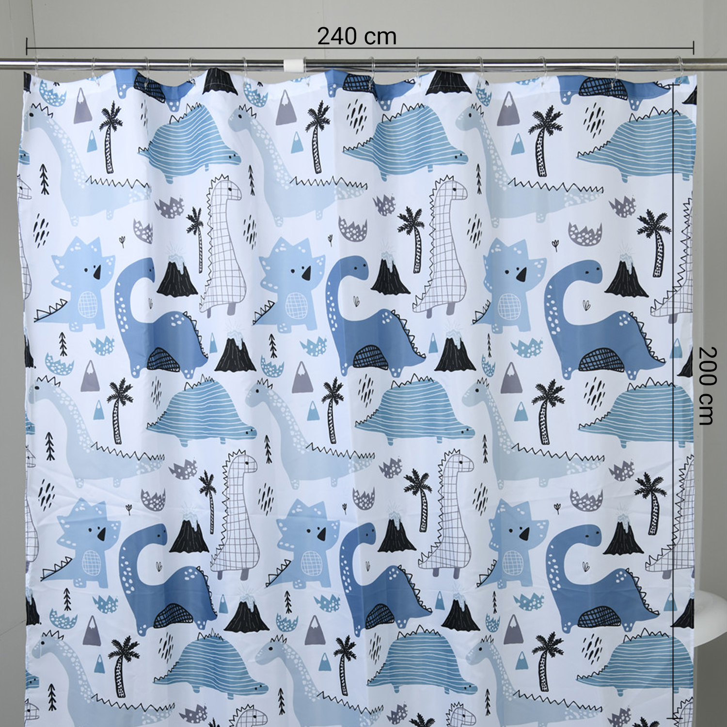 gedy-dinosaurs-rideau-de-douche-240x200-blanc-bleu image 2