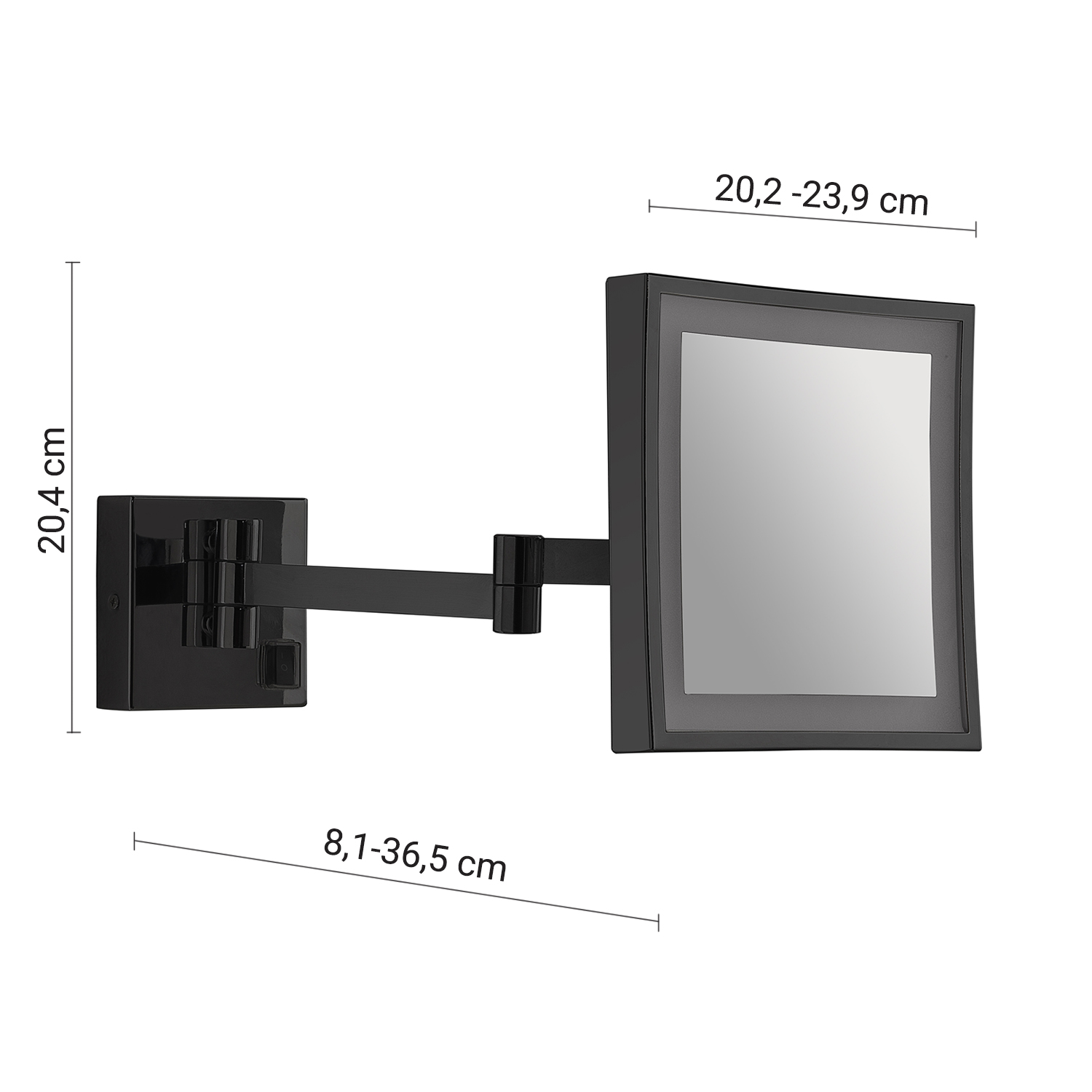 gedy-nina-miroir-grossissant-noir-mat image 2