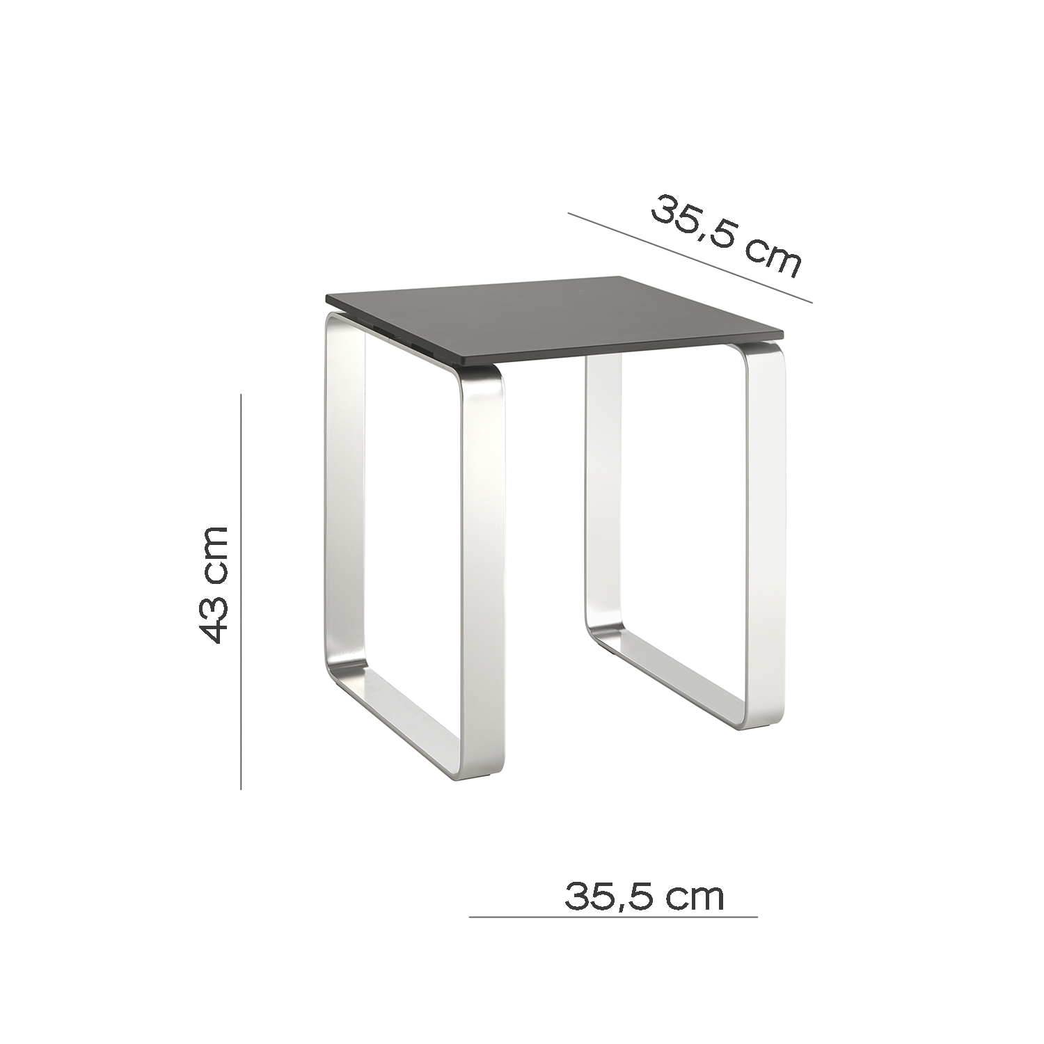 gedy-prima-classe-tabouret-anthracite-salle-de-bain image 2