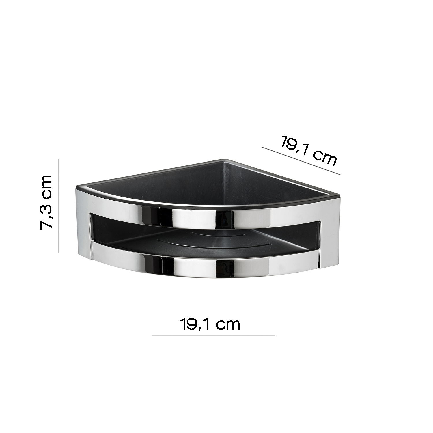 gedy-zante-panier-douche-angle-noir-chrome image 2