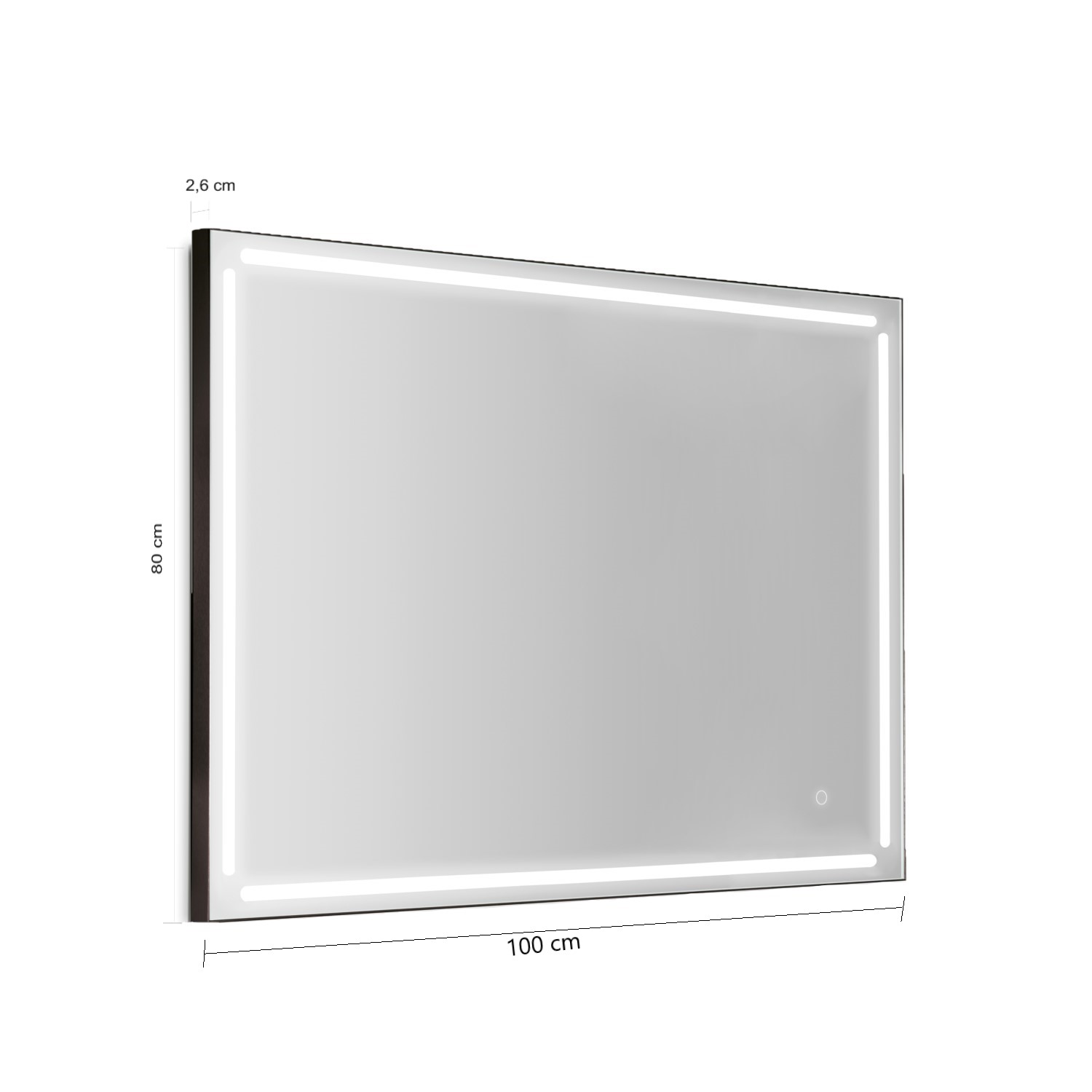 gedy-paul-miroir-100x80-cm-cadre-noir-mat image 2