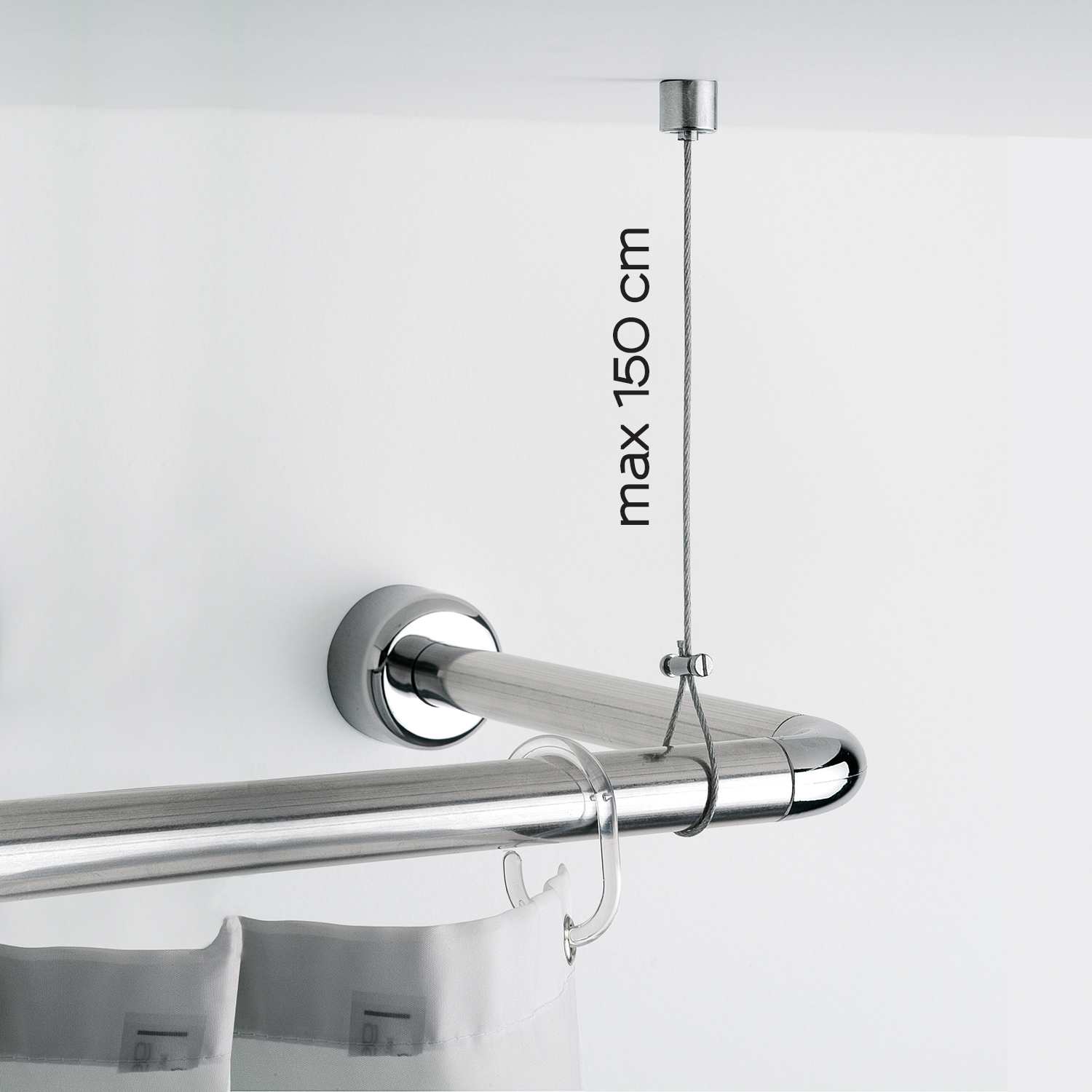 gedy-support-plafond-barre-de-douche-chrome image 2