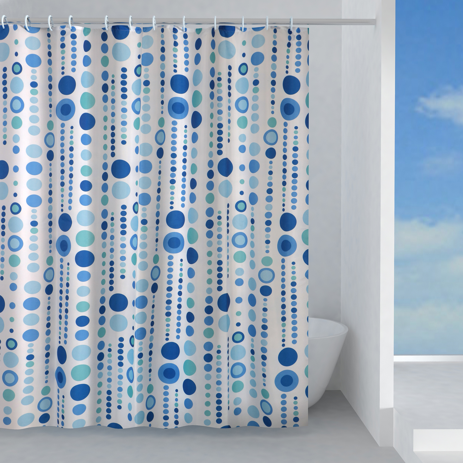 gedy-frizz-rideau-de-douche-180x200-cm-bleu image 1