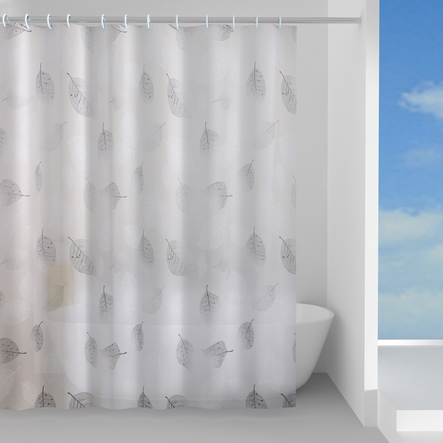gedy-foliage-rideau-de-douche-180x200-cm-gris-2 image 1