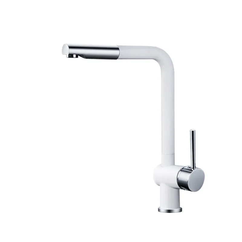 hudor-argolide-mitigeur-cuisine-blanc-mat-laiton image 1