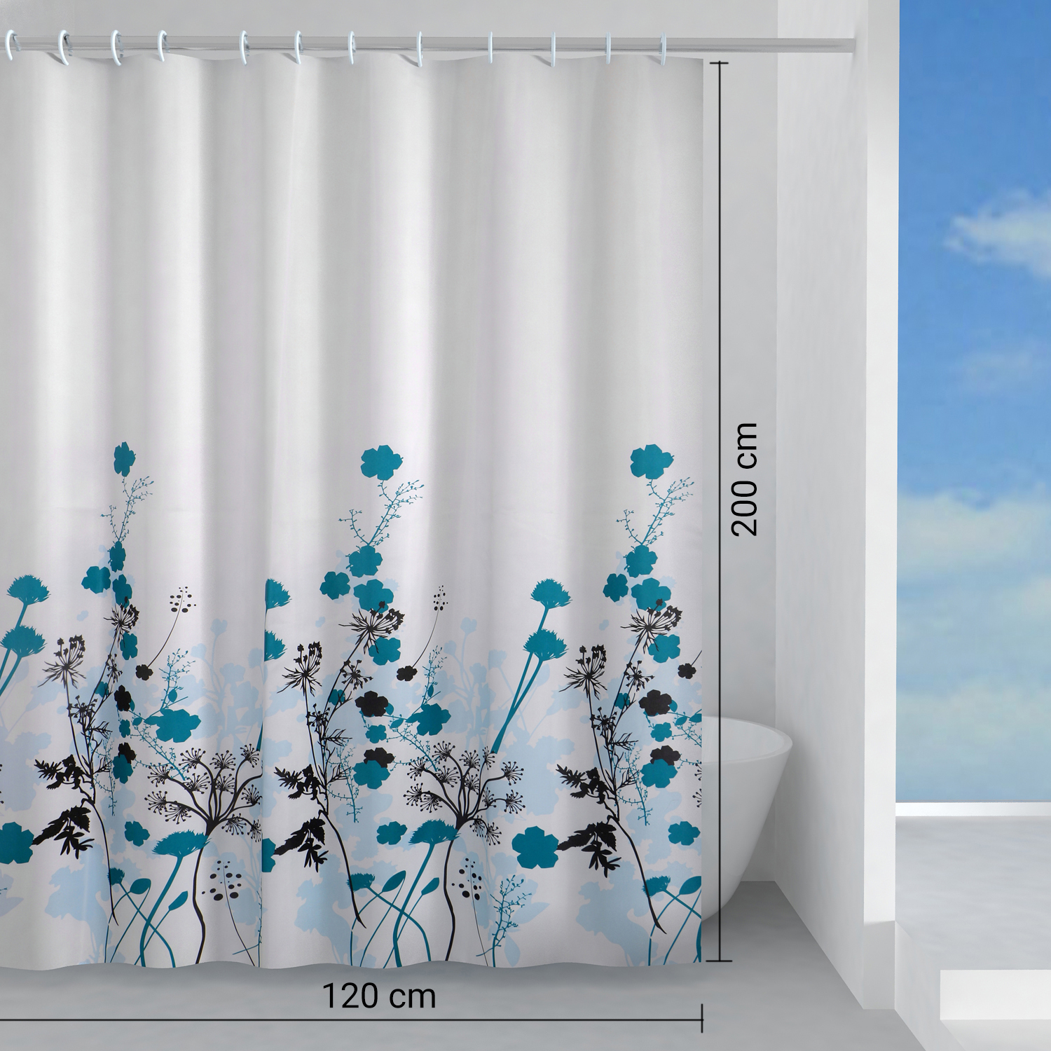 gedy-ricordi-rideau-douche-120x200-cm-bleu image 2