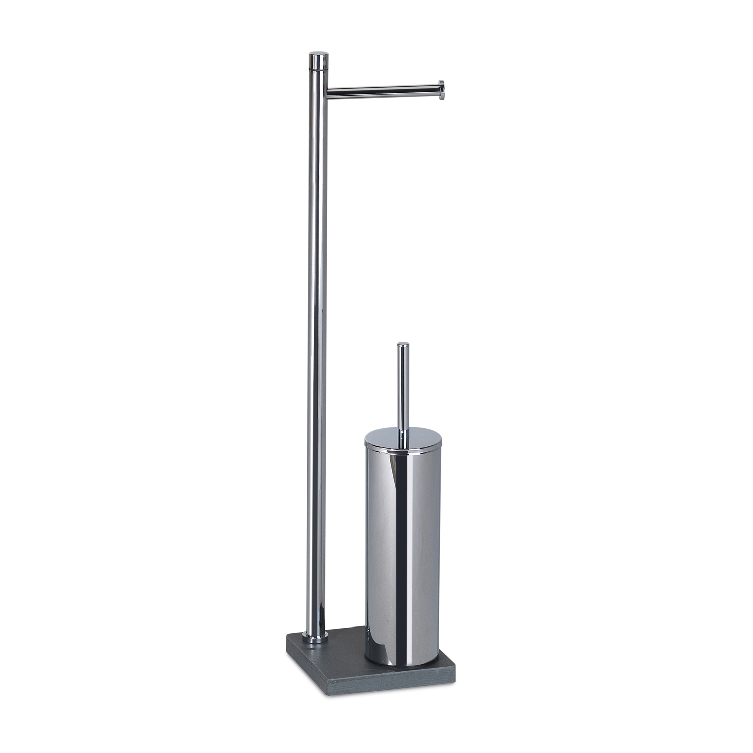 gedy-trilly-ensemble-porte-papier-et-brosse-wc-gris image 1