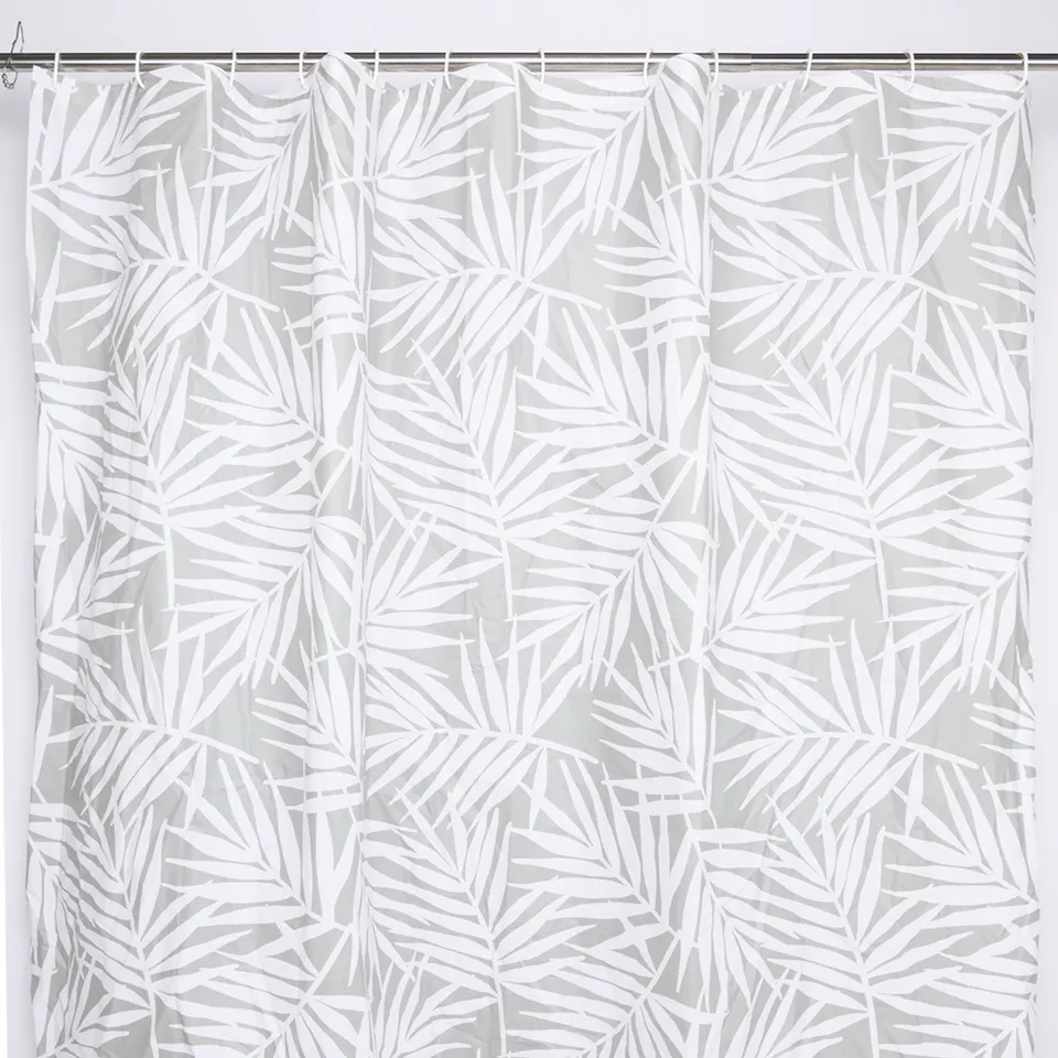 gedy-palme-rideau-de-douche-120x200-blanc-vert image 1