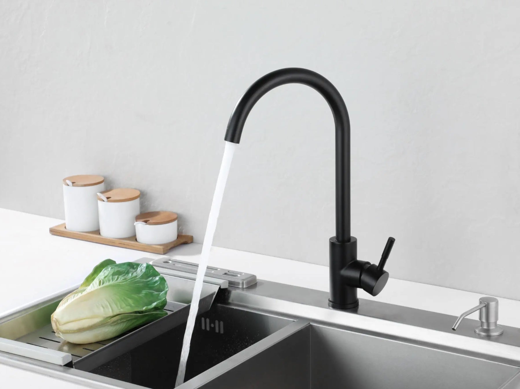 hudor-c-phise-kf811b-mitigeur-cuisine-noir-mat image 2