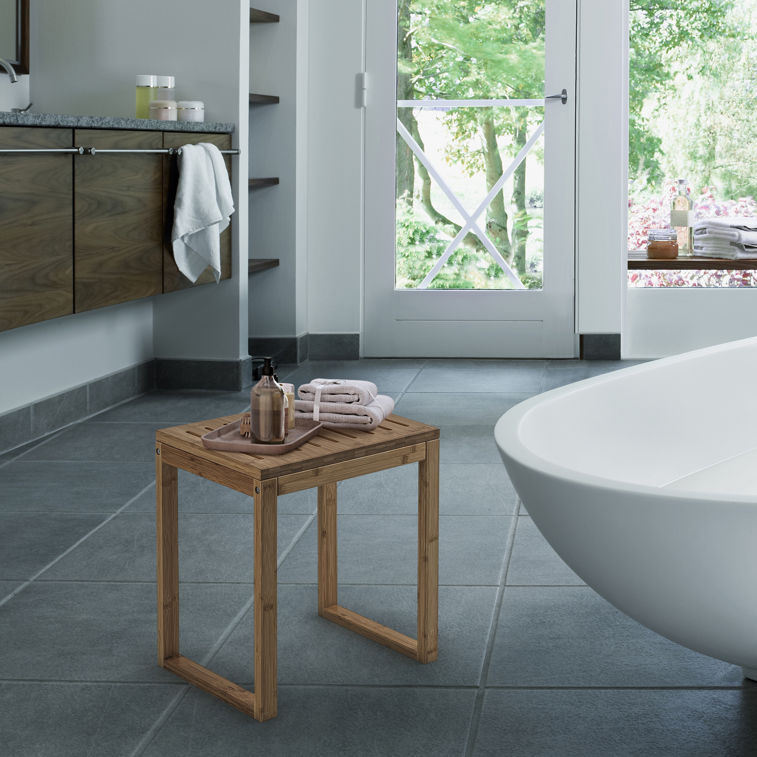 gedy-ashi-tabouret-salle-de-bain-naturel image 3