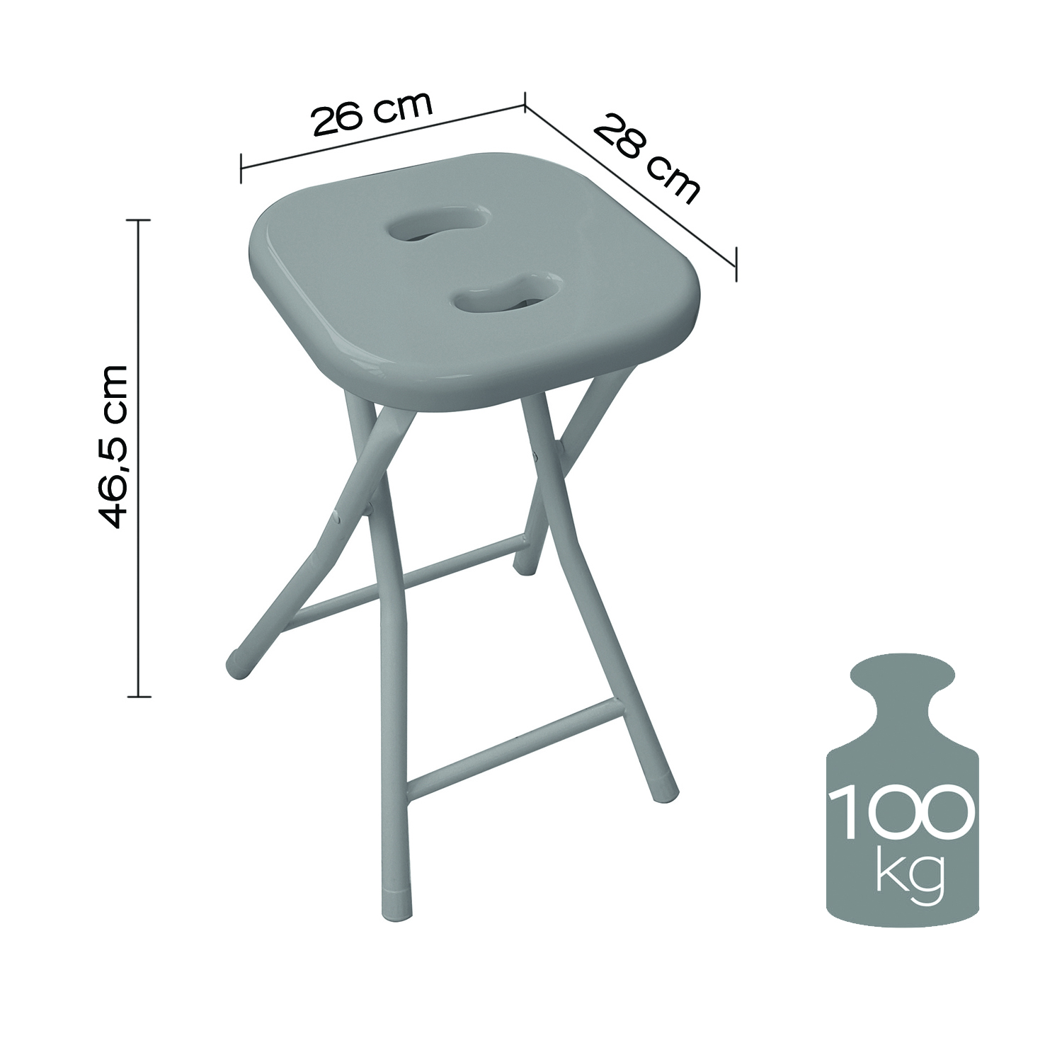 gedy-co76-tabouret-repliable-gris-salle-de-bain image 2
