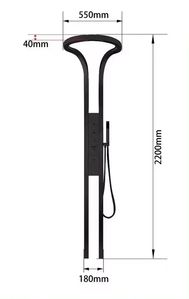 hudor-c-phise-0005-colonne-douche-noir-mat-inox image 1