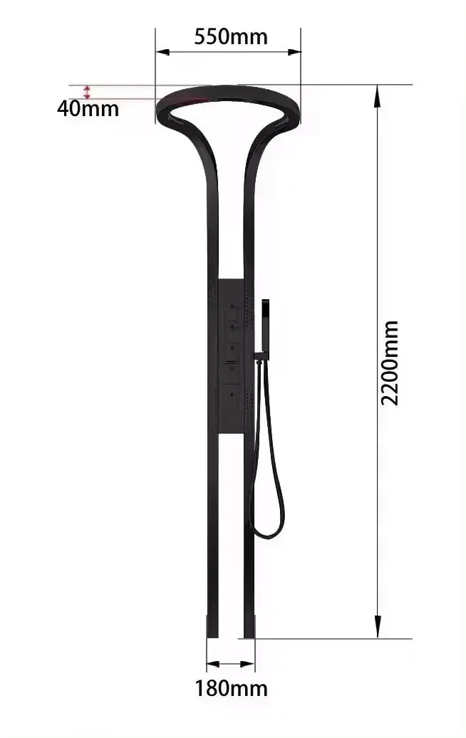 hudor-c-phise-0005-colonne-douche-noir-mat-inox image 1