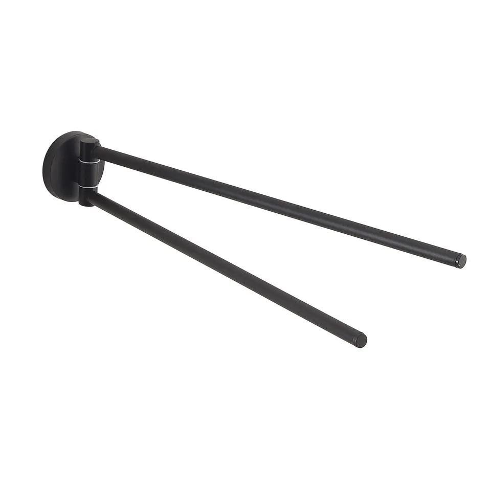 gedy-felce-porte-serviettes-r-glable-noir-mat-fixer image 1