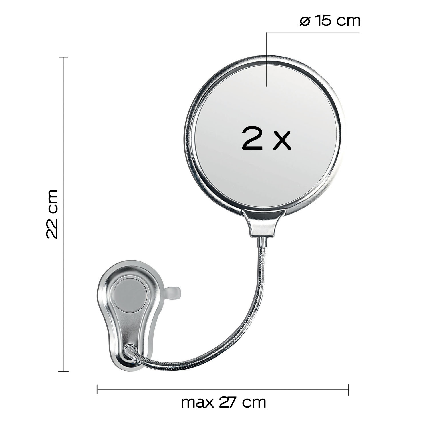 gedy-hot-miroir-grossissant-chrome-2 image 2