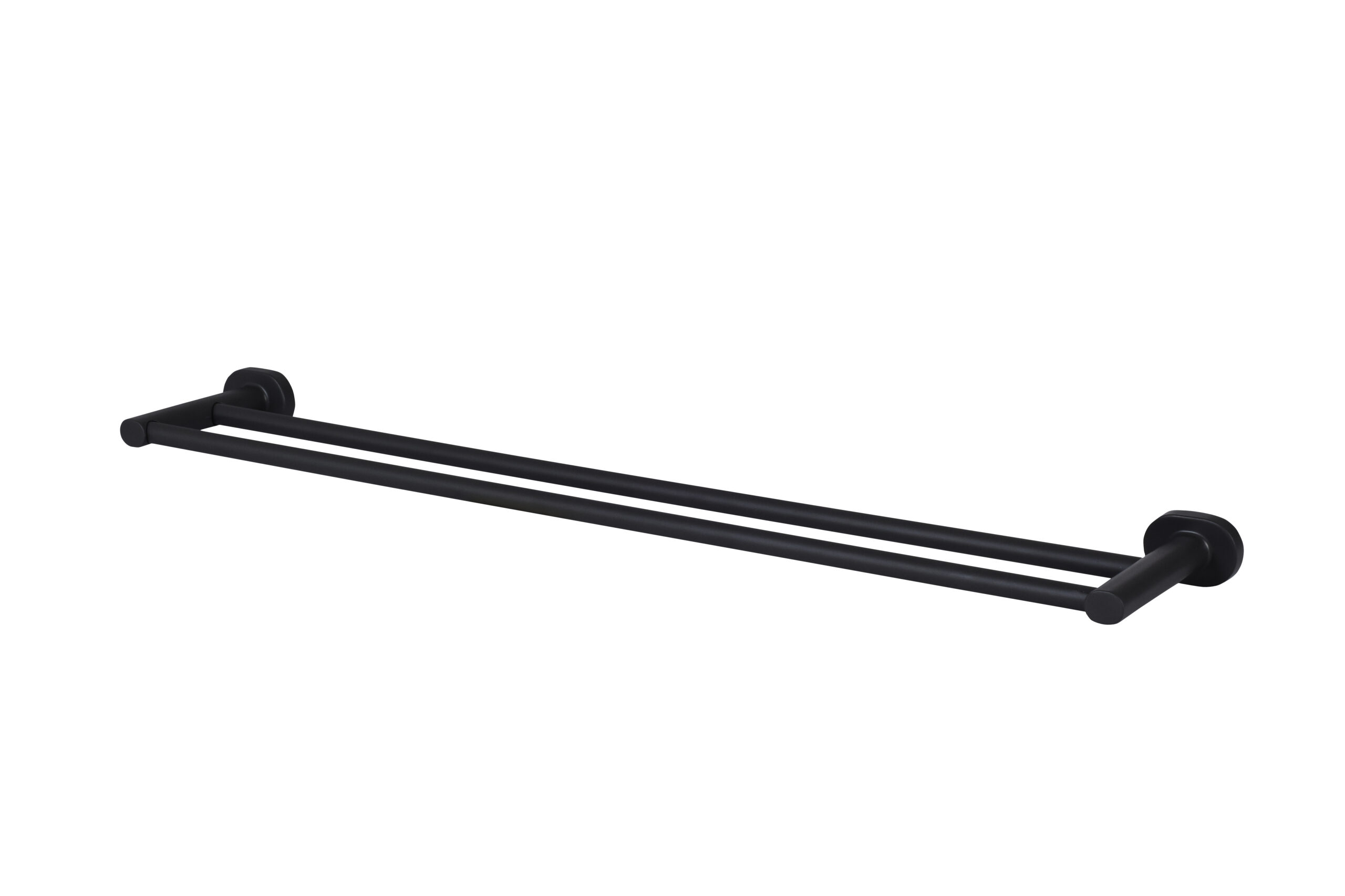 bisk-go-double-barre-fixe-600-porte-serviettes-noir-mat image 1
