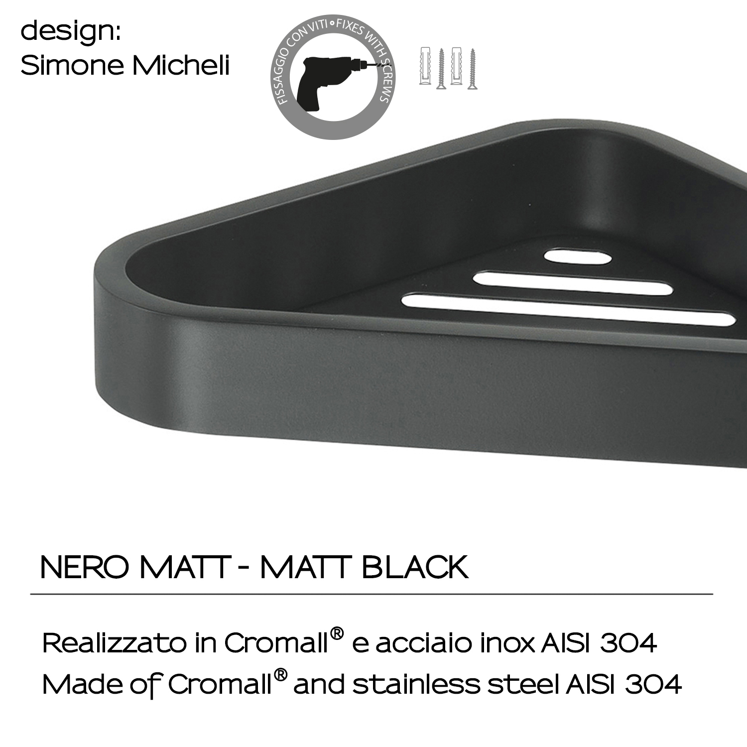 gedy-outline-porte-objets-d-angle-douche-noir-mat image 3