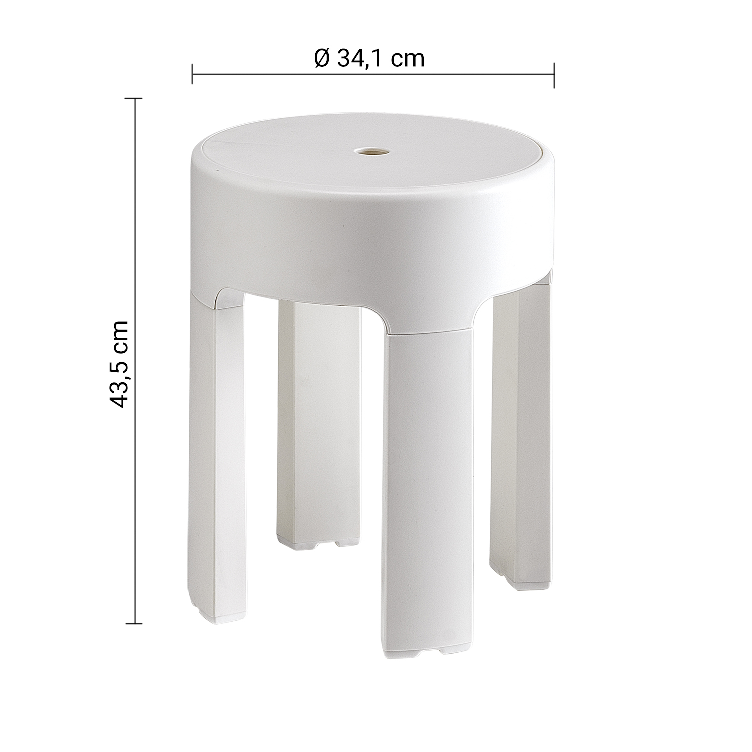gedy-newbox-tabouret-blanc-mat-salle-de-bain image 2