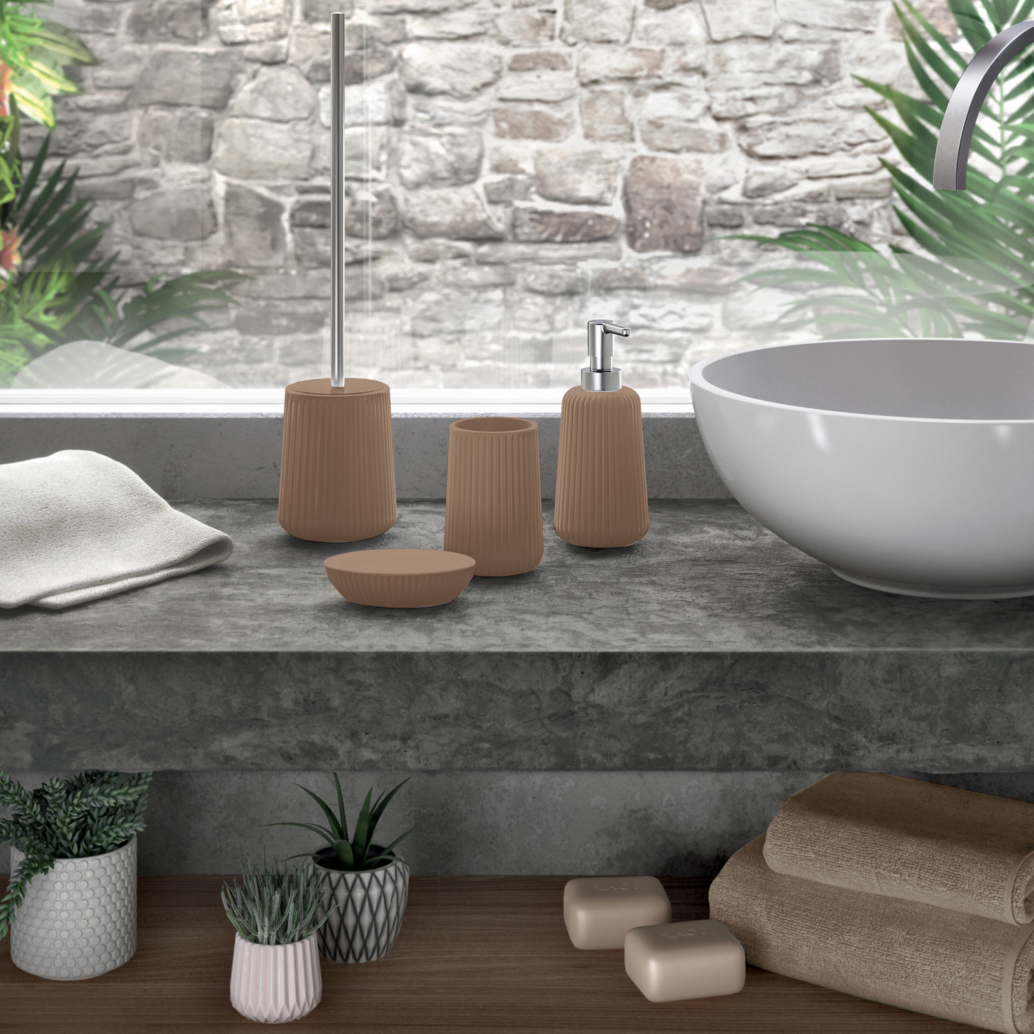 gedy-marika-porte-brosse-dents-gris-tourterelle image 3