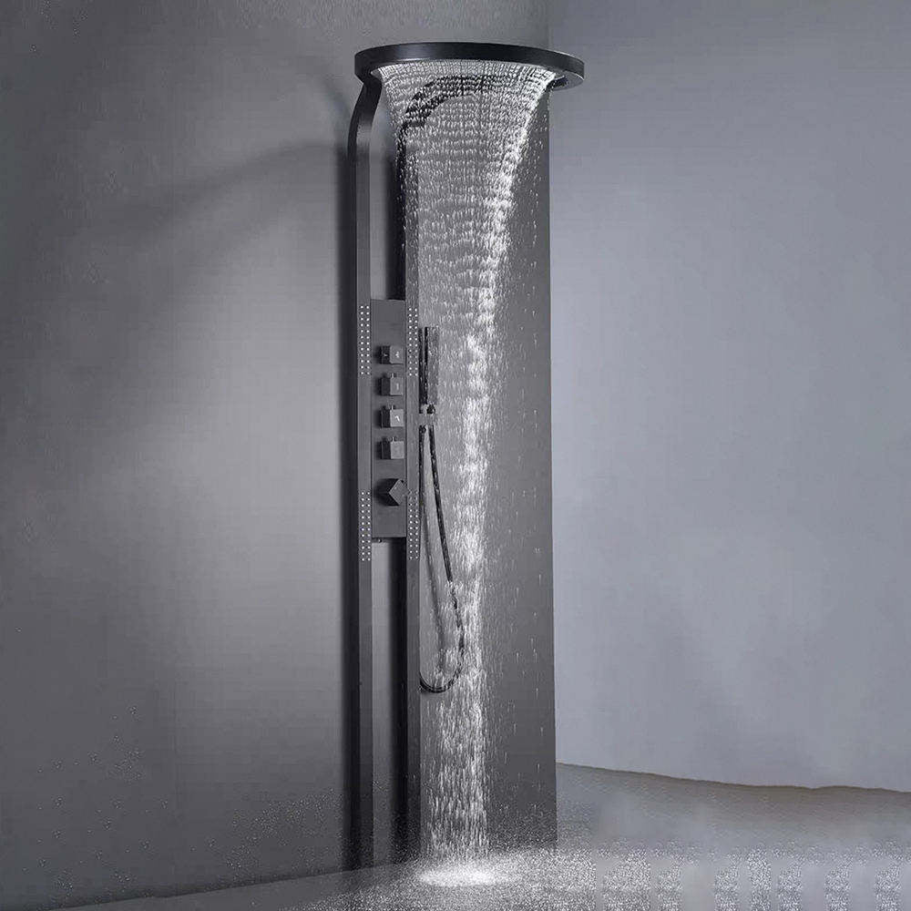 hudor-scamandre-colonne-de-douche-noir-mat-thermostatique image 2