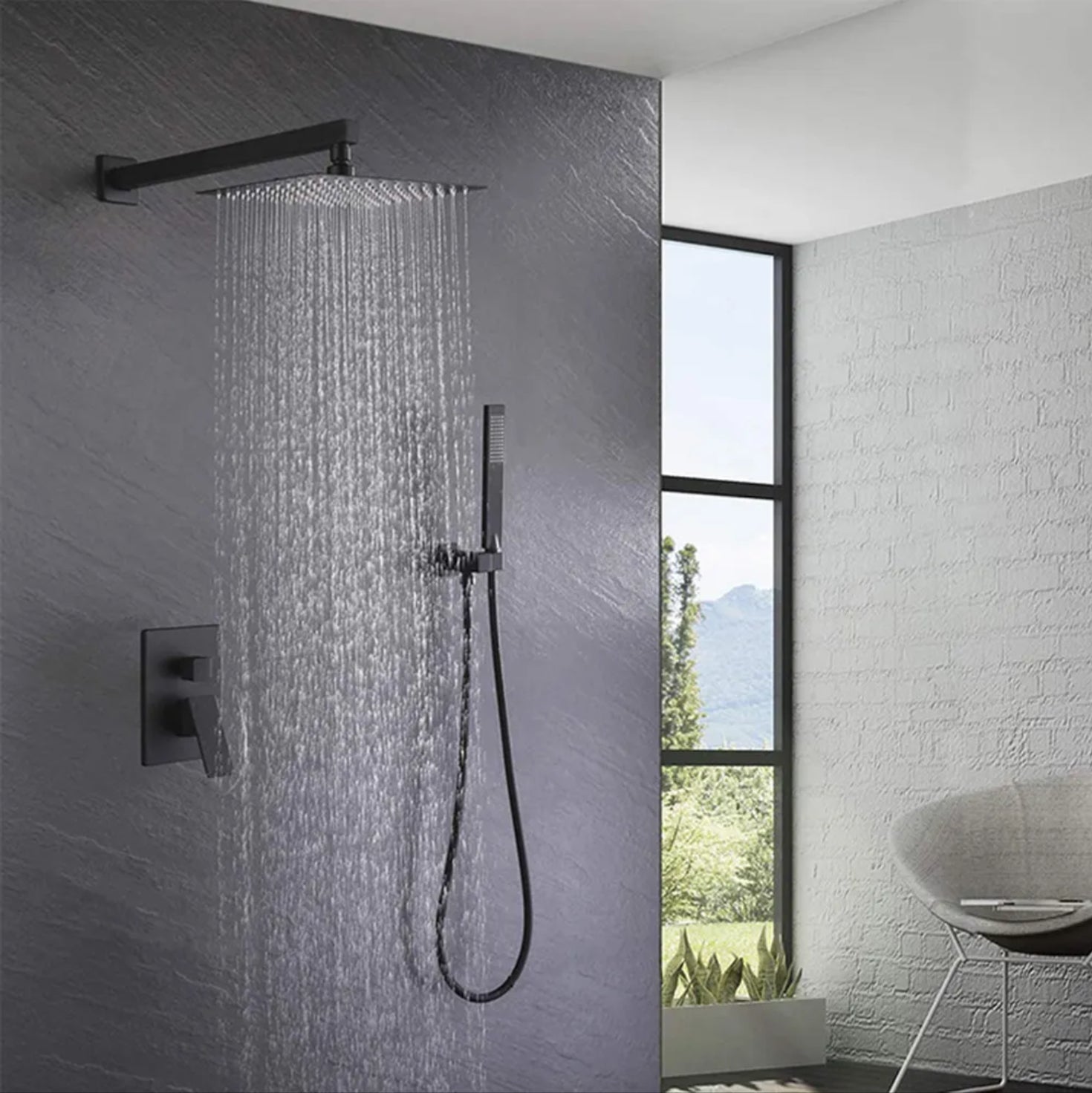 hudor-alph-e-sc23-douche-encastr-e-noir-mat-2-voies image 3