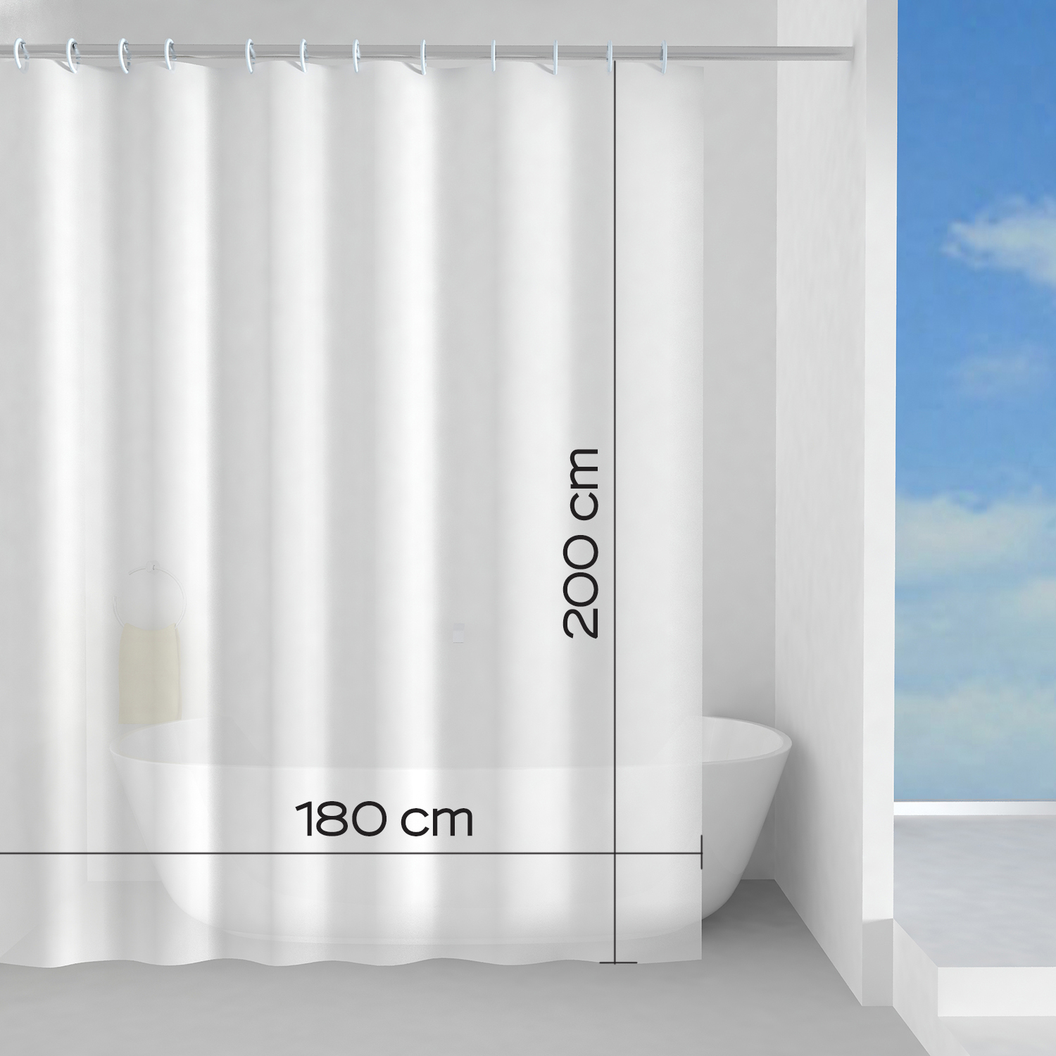 gedy-basic-rideau-de-douche-180x200-cm-blanc image 2