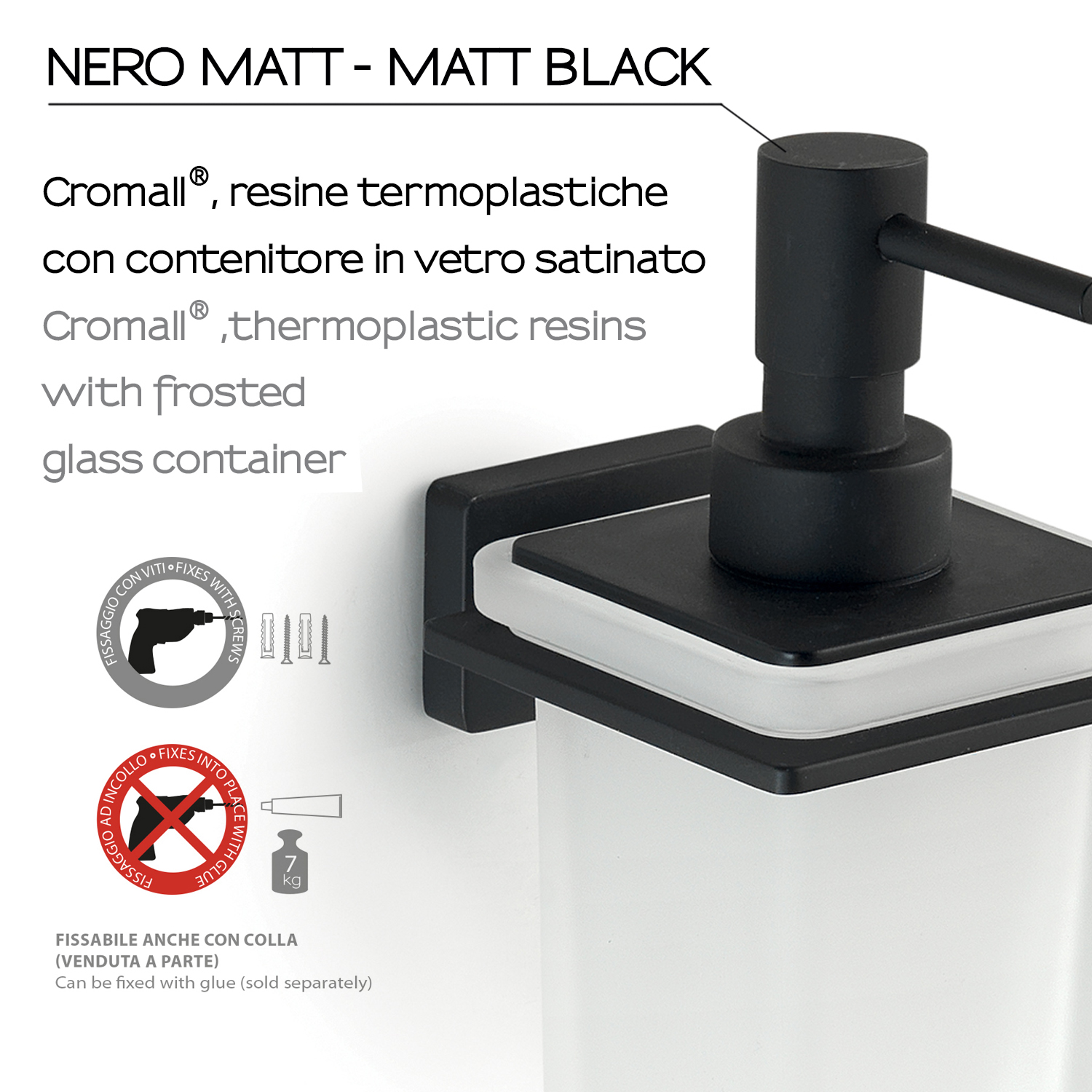gedy-atena-distributeur-savon-noir-mat-mural image 3