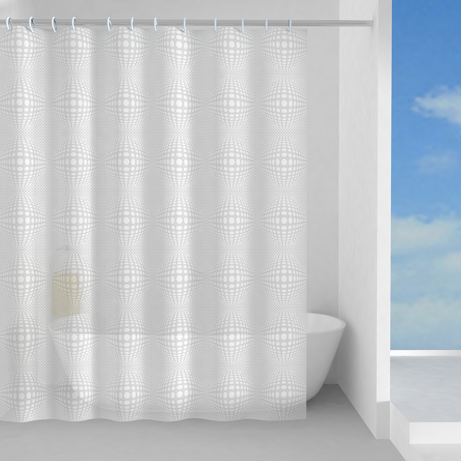 gedy-lens-rideau-de-douche-blanc-180x200-cm image 1