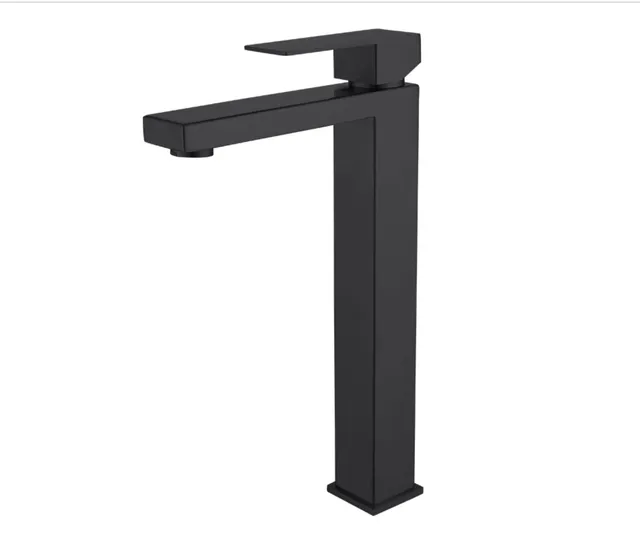 hudor-alph-e-robinet-lavabo-sur-lev-noir-mat-laiton image 1