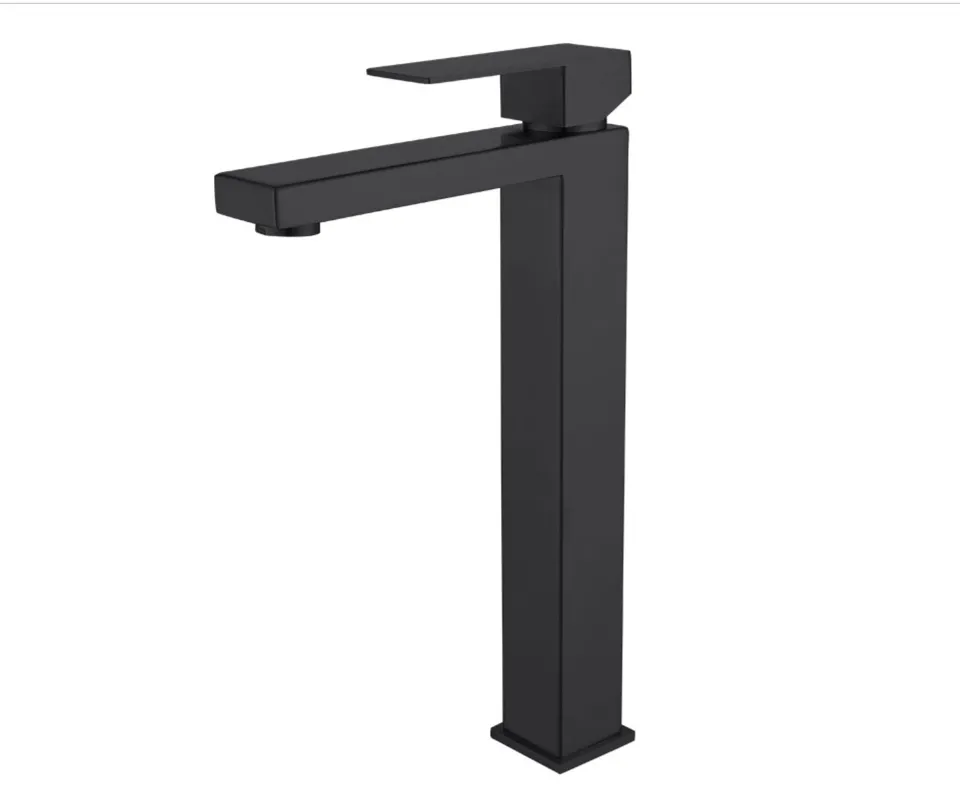 hudor-alph-e-robinet-lavabo-sur-lev-noir-mat-laiton image 1