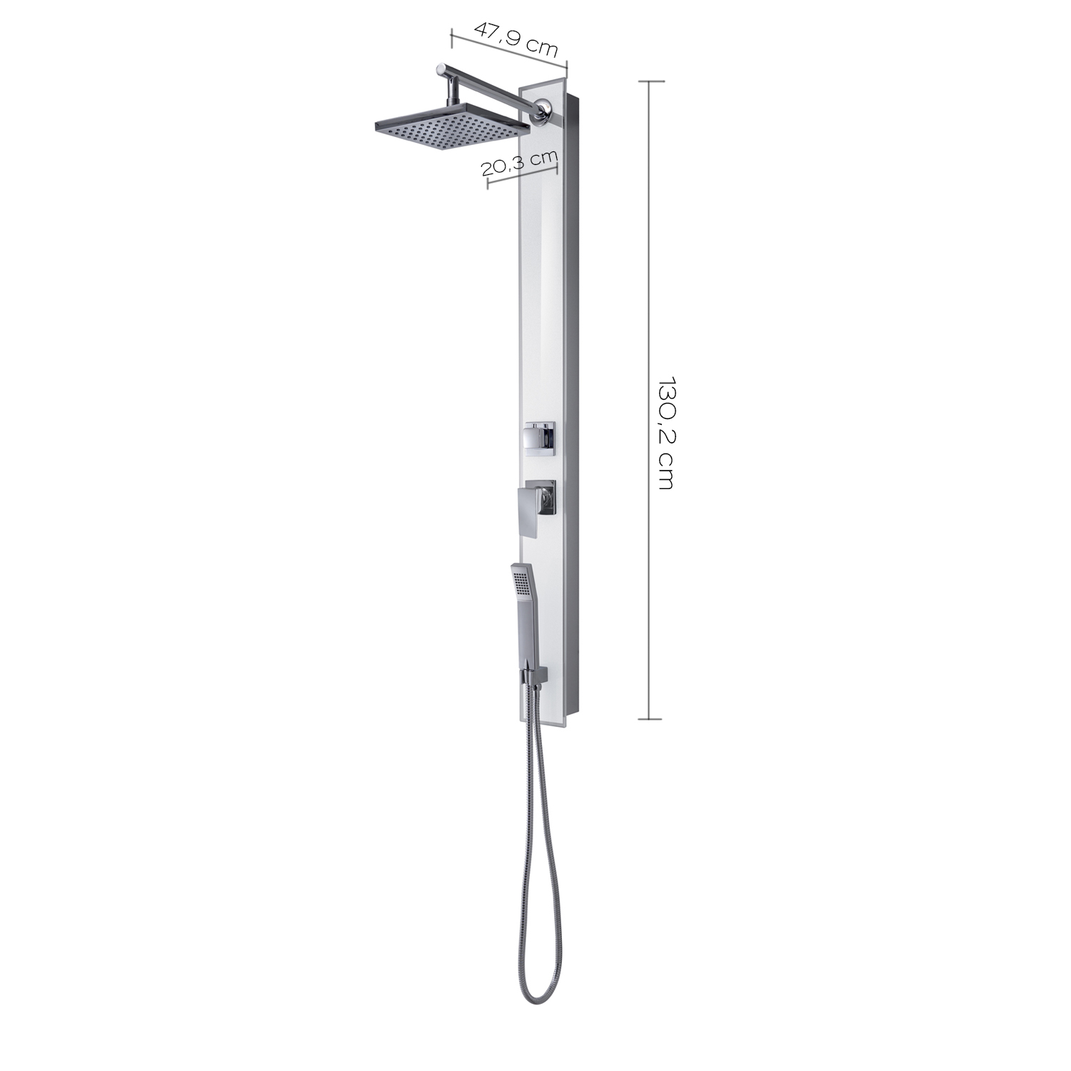 gedy-style-01-panneau-de-douche-verre-tremp-blanc image 2
