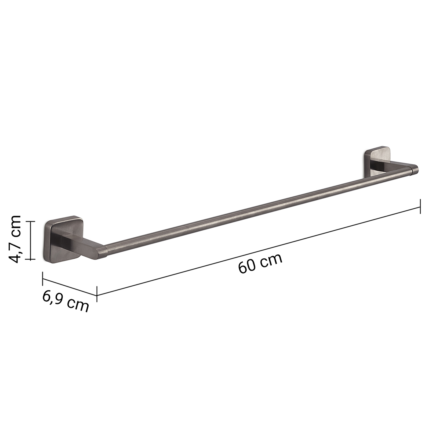gedy-tonga-porte-serviettes-60-cm-gun-metal-mural image 2