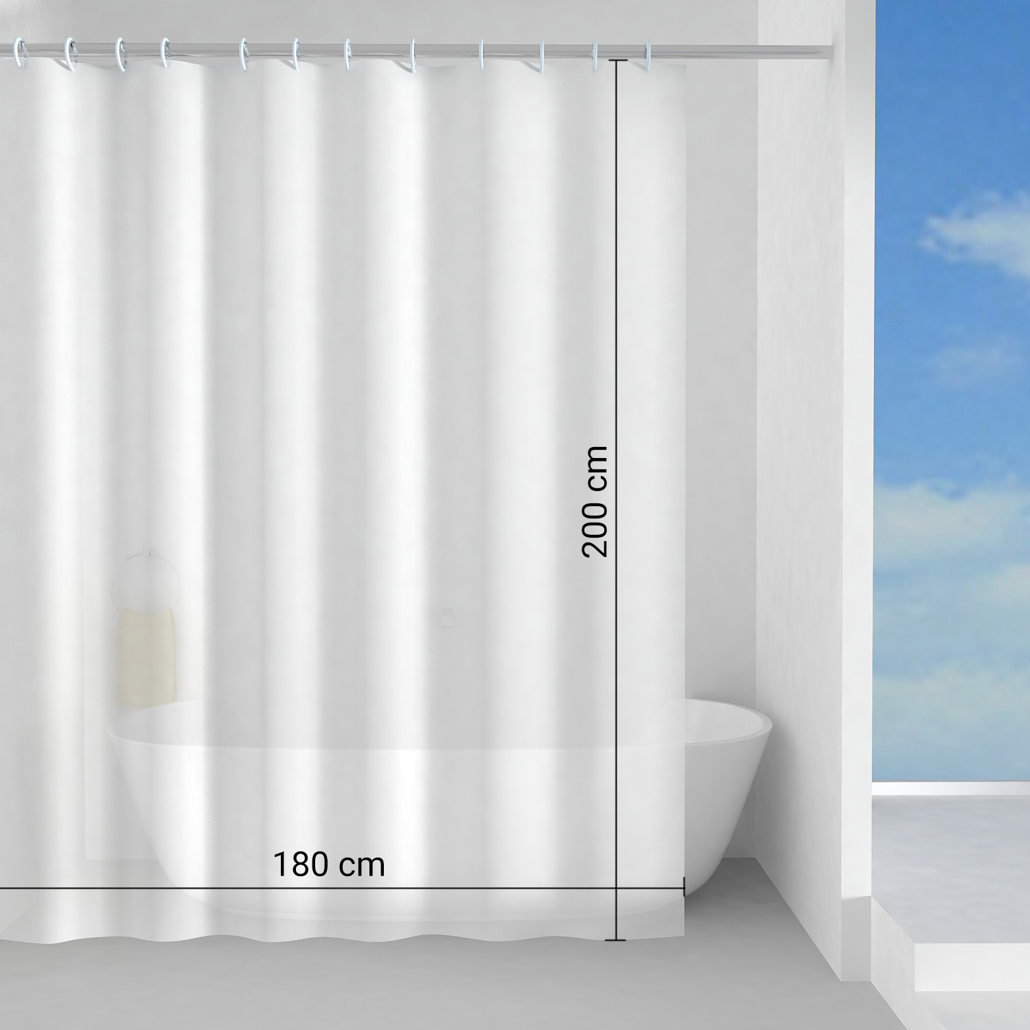 gedy-basic-rideau-de-douche-blanc-180x200-cm image 2