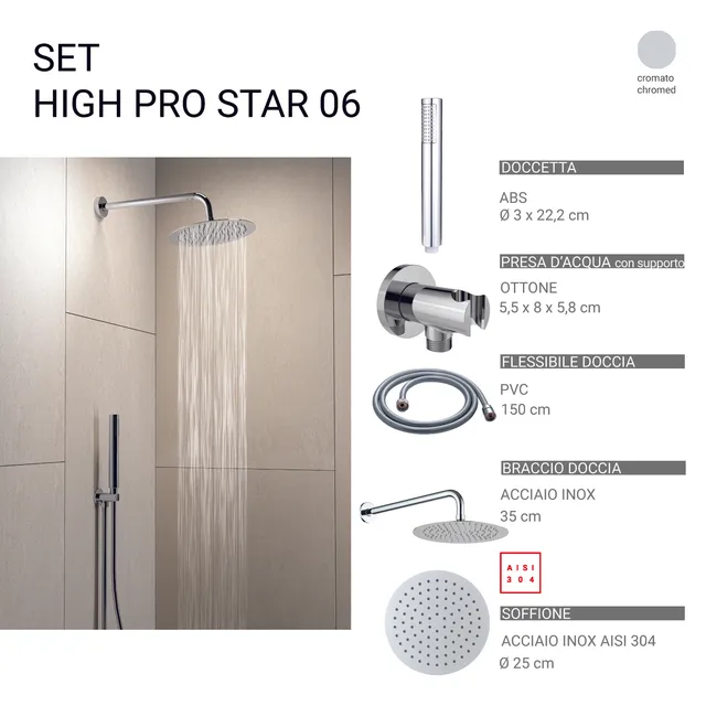 gedy-high-pro-star-06-ensemble-douche-5-pi-ces-chrome image 1