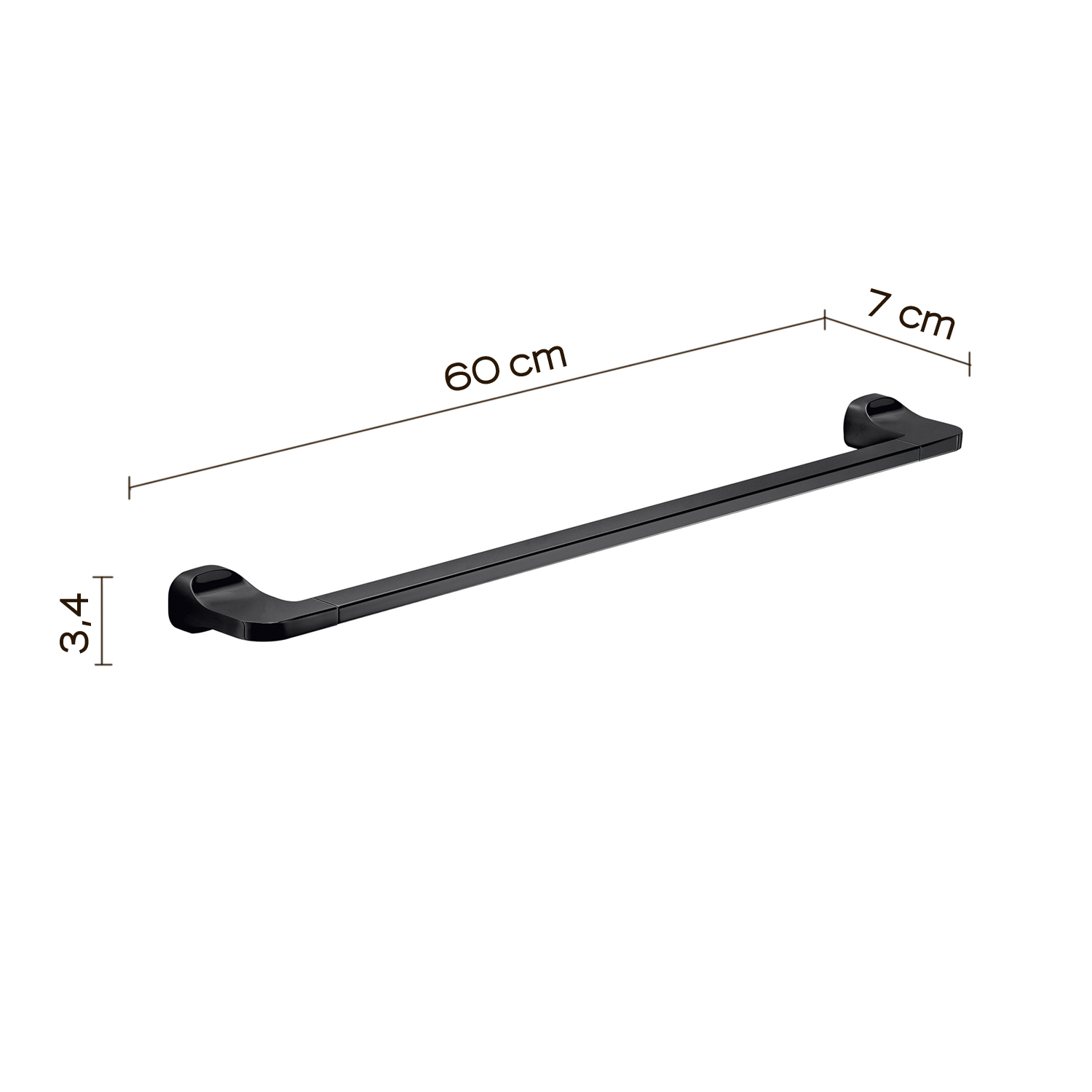 gedy-stelvio-porte-serviettes-60-cm-noir-mat image 2