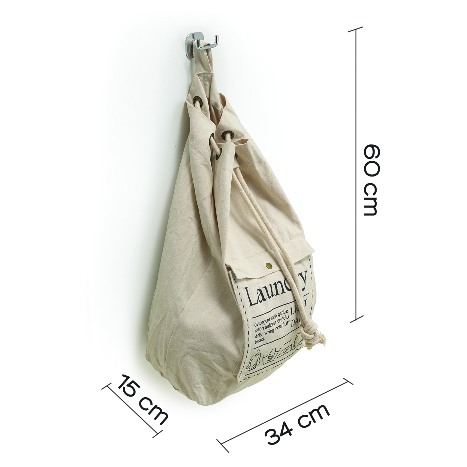 gedy-baggy-sac-porte-linge-30-l-cru image 2