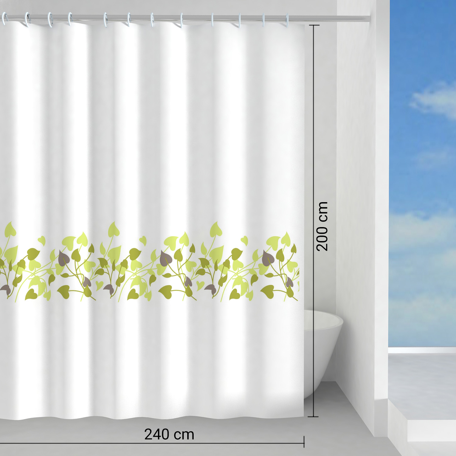 gedy-vivaio-rideau-de-douche-240x200-cm-vert image 2