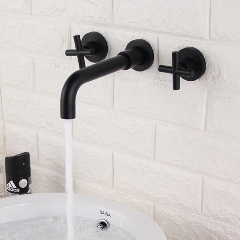 hudor-c-phise-004-robinet-lavabo-mural-noir-mat-laiton image 2